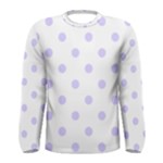 Polka Dots - Pale Lavender Violet on White Men s Long Sleeve T-shirt