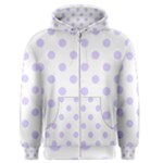 Polka Dots - Pale Lavender Violet on White Men s Zipper Hoodie