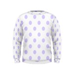 Polka Dots - Pale Lavender Violet on White Kid s Sweatshirt