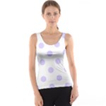 Polka Dots - Pale Lavender Violet on White Tank Top