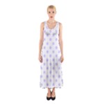 Polka Dots - Pale Lavender Violet on White Full Print Maxi Dress