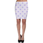 Polka Dots - Pale Lavender Violet on White Bodycon Skirt