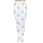 Polka Dots - Pale Lavender Violet on White Women s Tights