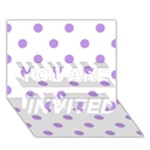 Polka Dots - Bright Lavender Violet on White YOU ARE INVITED 3D Greeting Card (7x5)