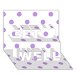 Polka Dots - Bright Lavender Violet on White Get Well 3D Greeting Card (7x5)