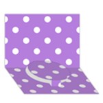 Polka Dots - White on Lavender Violet Circle Bottom 3D Greeting Card (7x5)