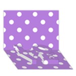 Polka Dots - White on Lavender Violet LOVE Bottom 3D Greeting Card (7x5)