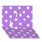 Polka Dots - White on Lavender Violet Apple 3D Greeting Card (7x5)