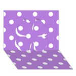 Polka Dots - White on Lavender Violet Clover 3D Greeting Card (7x5)