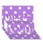 Polka Dots - White on Lavender Violet Miss You 3D Greeting Card (7x5)