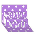 Polka Dots - White on Lavender Violet THANK YOU 3D Greeting Card (7x5)