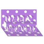 Polka Dots - White on Lavender Violet Happy New Year 3D Greeting Card (8x4)