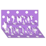 Polka Dots - White on Lavender Violet Laugh Live Love 3D Greeting Card (8x4)