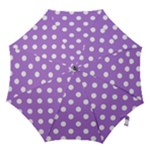 Polka Dots - White on Lavender Violet Hook Handle Umbrella (Medium)