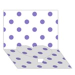 Polka Dots - Ube Violet on White Heart Bottom 3D Greeting Card (7x5)