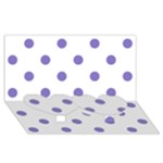 Polka Dots - Ube Violet on White Twin Heart Bottom 3D Greeting Card (8x4)