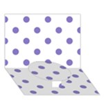 Polka Dots - Ube Violet on White Circle Bottom 3D Greeting Card (7x5)