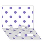 Polka Dots - Ube Violet on White LOVE Bottom 3D Greeting Card (7x5)