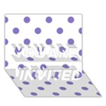 Polka Dots - Ube Violet on White YOU ARE INVITED 3D Greeting Card (7x5)