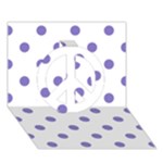 Polka Dots - Ube Violet on White Peace Sign 3D Greeting Card (7x5)