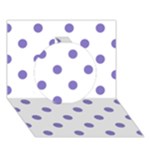 Polka Dots - Ube Violet on White Circle 3D Greeting Card (7x5)