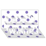 Polka Dots - Ube Violet on White Best Wish 3D Greeting Card (8x4)