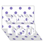 Polka Dots - Ube Violet on White THANK YOU 3D Greeting Card (7x5)