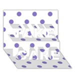 Polka Dots - Ube Violet on White TAKE CARE 3D Greeting Card (7x5)