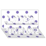 Polka Dots - Ube Violet on White Laugh Live Love 3D Greeting Card (8x4)