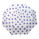 Polka Dots - Ube Violet on White Folding Umbrella