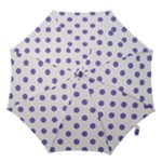 Polka Dots - Ube Violet on White Hook Handle Umbrella (Medium)