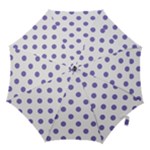 Polka Dots - Ube Violet on White Hook Handle Umbrella (Large)