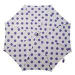 Polka Dots - Ube Violet on White Hook Handle Umbrella (Small)