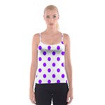 Polka Dots - Violet on White Spaghetti Strap Top