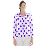 Polka Dots - Indigo Violet on White Wind Breaker (Women)