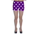 Polka Dots - White on Purple Violet Skinny Shorts