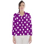 Polka Dots - White on Purple Violet Wind Breaker (Women)