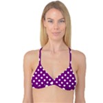 Polka Dots - White on Purple Violet Reversible Tri Bikini Top