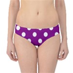 Polka Dots - White on Purple Violet Hipster Bikini Bottoms