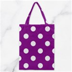 Polka Dots - White on Purple Violet Classic Tote Bag