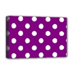 Polka Dots - White on Purple Violet Deluxe Canvas 18  x 12  (Stretched)