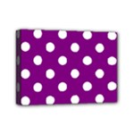 Polka Dots - White on Purple Violet Mini Canvas 7  x 5  (Stretched)