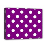 Polka Dots - White on Purple Violet Canvas 10  x 8  (Stretched)