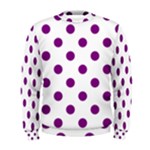 Polka Dots - Purple Violet on White Men s Sweatshirt