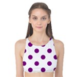 Polka Dots - Purple Violet on White Tank Bikini Top