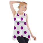 Polka Dots - Purple Violet on White Side Drop Tank Tunic