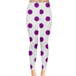 Polka Dots - Purple Violet on White Women s Leggings