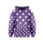 Polka Dots - White on Dark Lavender Violet Kid s Pullover Hoodie