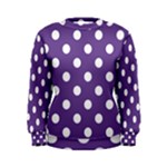 Polka Dots - White on Dark Lavender Violet Women s Sweatshirt