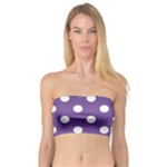 Polka Dots - White on Dark Lavender Violet Bandeau Top